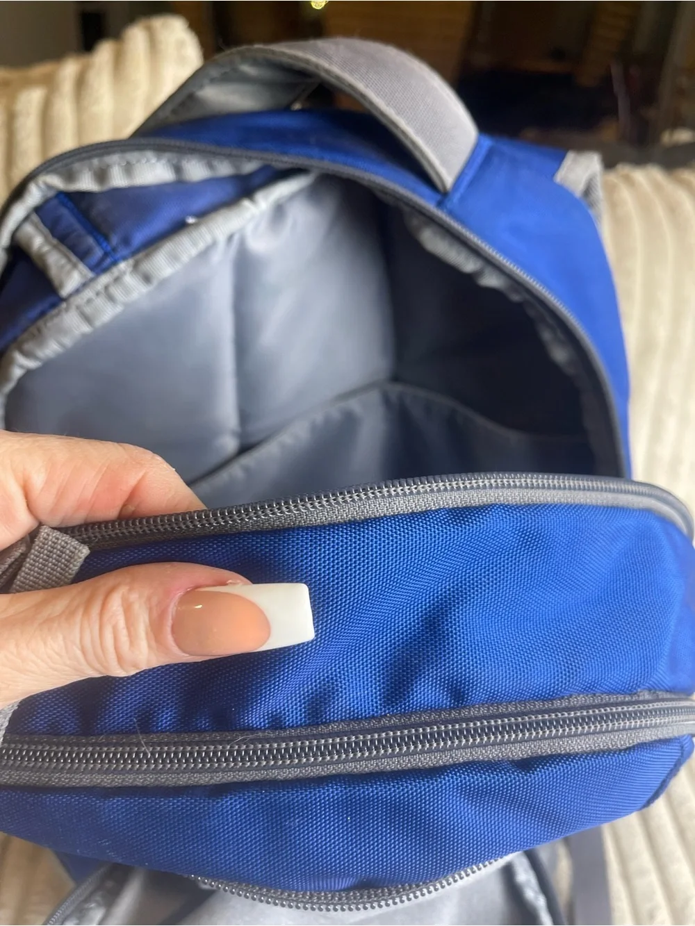 Under Armour Blue and Gray Backpack with White Logo